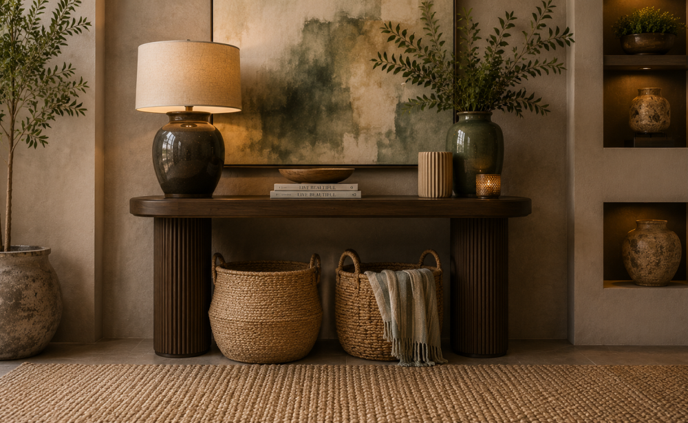 A space designed by an interior designer with complimenting furniture and furnishes