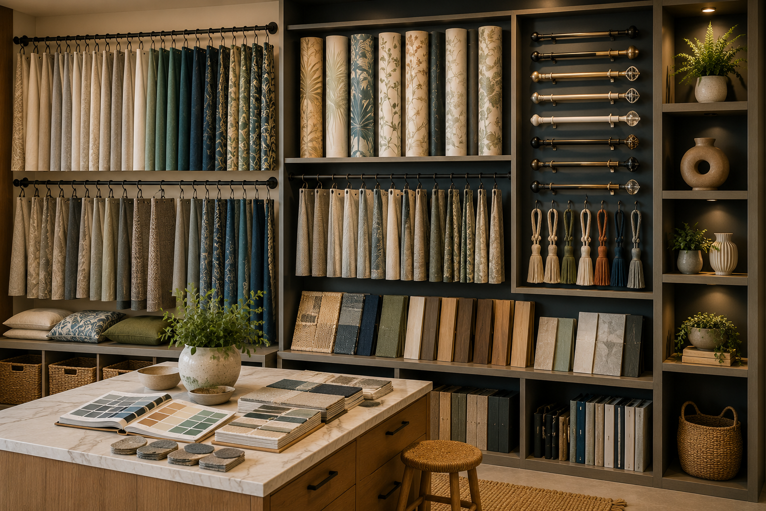 Modern rustic design showroom interior