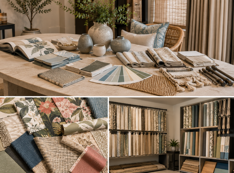 Cozy fabric and design showroom display