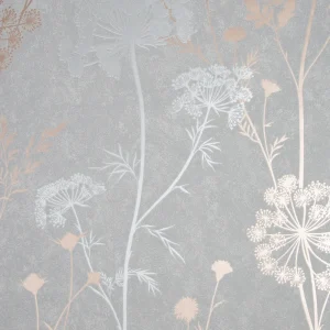 Cow Parsley Grey/Rose Gold Wallpaper