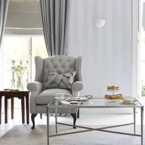 Lille Pearlescent Stripe Wallpaper Silver