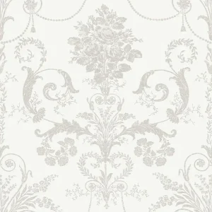 Josette Dove Grey / White Wallpaper