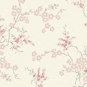 Oriental Blossom Blush Wallpaper