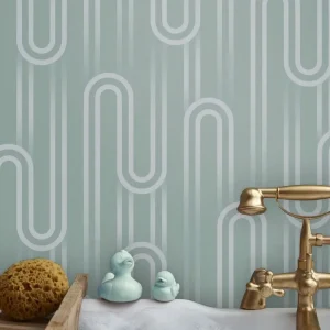 Ups n Downs Pistachio Wallpaper