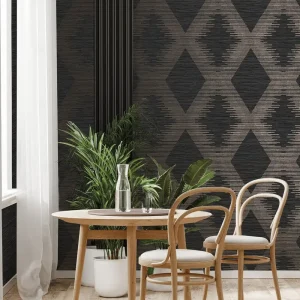Serenity Geo Wallpaper Black/ Gold