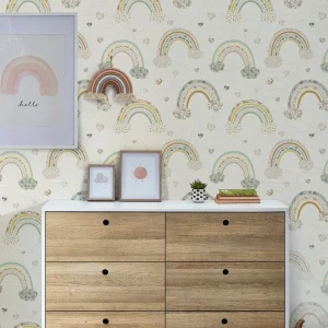 Ditsy Rainbow Pastel Wallpaper - Discontinued