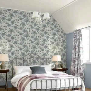 Pickworth Posy Wallpaper - Pale Seaspray Blue