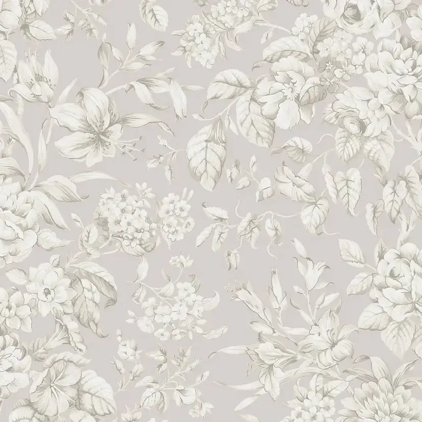 Heledd Blooms Wallpaper - Dove Grey