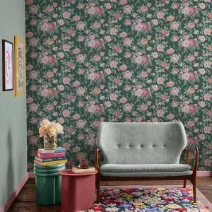 Garden Rose Green Wallpaper