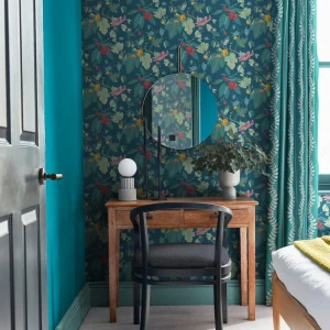 Craftwork Trail Navy Wallpaper