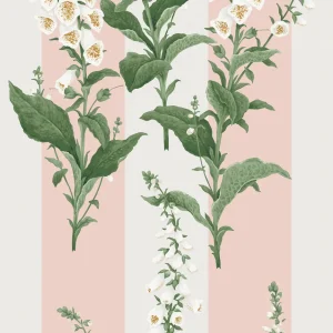 Foxglove Stripe Powder Wallpaper