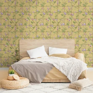 Trailing Floral Trellis Ochre