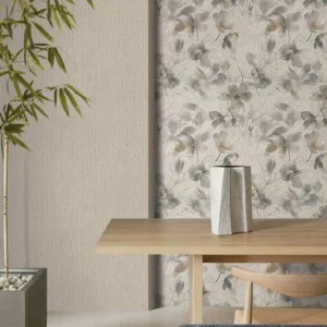 Zen Flower Wallpaper Brown & Blue