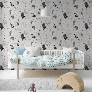 Baby Animal Black and White Wallpaper