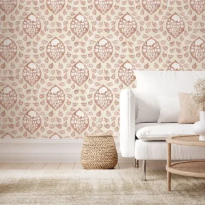 Floral Cartouche Wallpaper Warm Spice