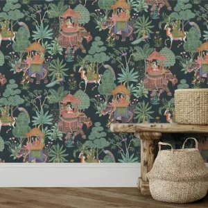 Emperor's Garden Wallpaper Black
