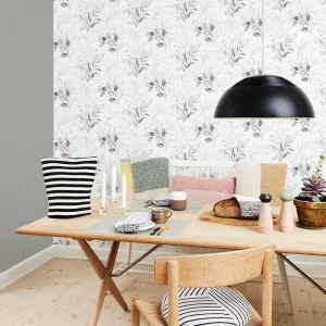 Eucalyptus Leaves Wallpaper Black & White