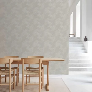 Zig Zag Meander Wallpaper Grey