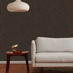 Pinnacle Geometric Wallpaper Charcoal Bronze