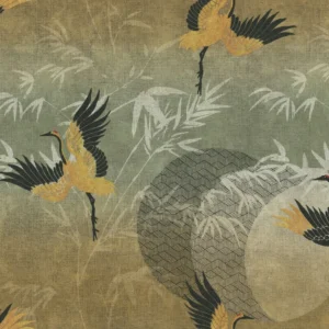 Zen Birds Wallpaper Green
