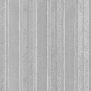 Classic Stripe Silk Wallpaper Silver/ Grey