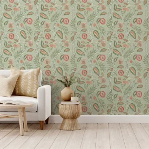 Fruits of Paradise Wallpaper Soft Green
