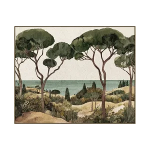 Aegean Pasture Wall Art in Sepia Green