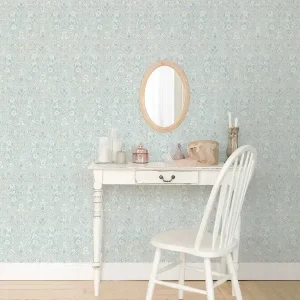 Ornamental Paisley Duck Egg Wallpaper