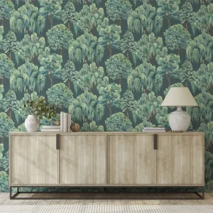 Whispering Willow Wallpaper Navy