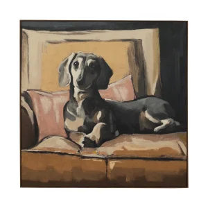 Dashing Dachshund Wall Art in Black Tan
