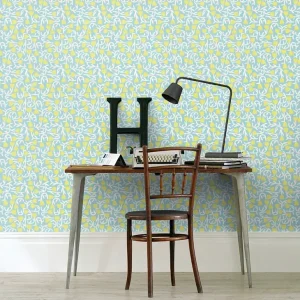 Tiny Tulip - Lime & Sky Wallpaper