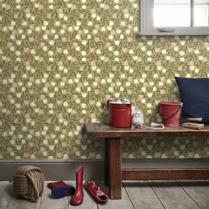 Tiny Tulip - Olive Mix Wallpaper