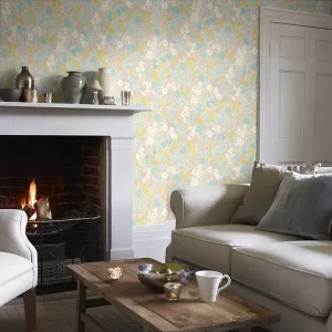Flora - Blush & Lime Wallpaper