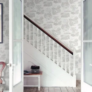 Eve Toile - Dove wallpaper