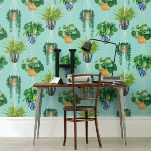Houseplant - Cerulean Twist Wallpaper