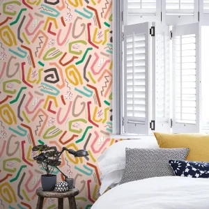 Squiggle - Coral Twist Wallpaper