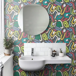 Squiggle - Onyx Bright Wallpaper