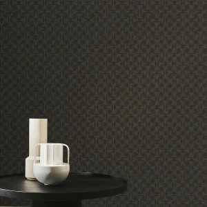 Zen Geometric Wallpaper Bronze Brown