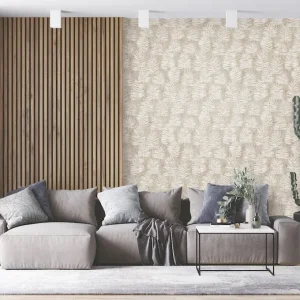 Tumbling Leaf Taupe & Pale Gold on Beige