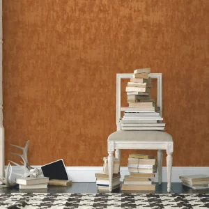 Tonal Plain Industrial Wallpaper Burnt Orange