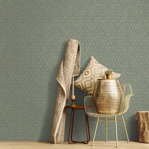 Geo Arch Art Deco Wallpaper Gold/Green