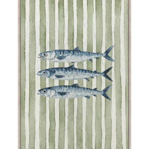 Fish Tale Wall Art in Seamist