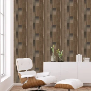 Agen Stripe Wallpaper Black & Brown
