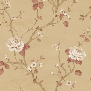 Luisella Floral Light Brown / Burgundy