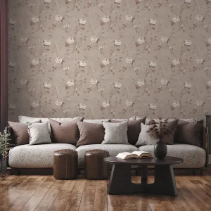Luisella Floral Deep Taupe / Burgandy