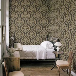 Silk Damask Black / Gold