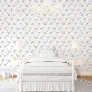 Rose Floral Blue / White