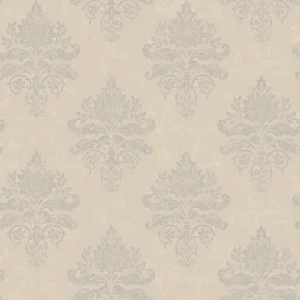 Medallion Damask Beige /Silver