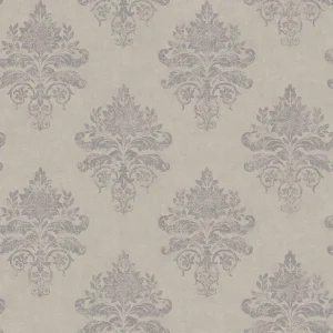 Medallion Damask Pewter / Taupe