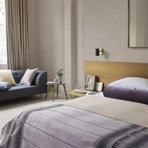 Rustic Weft -Praline Wallpaper